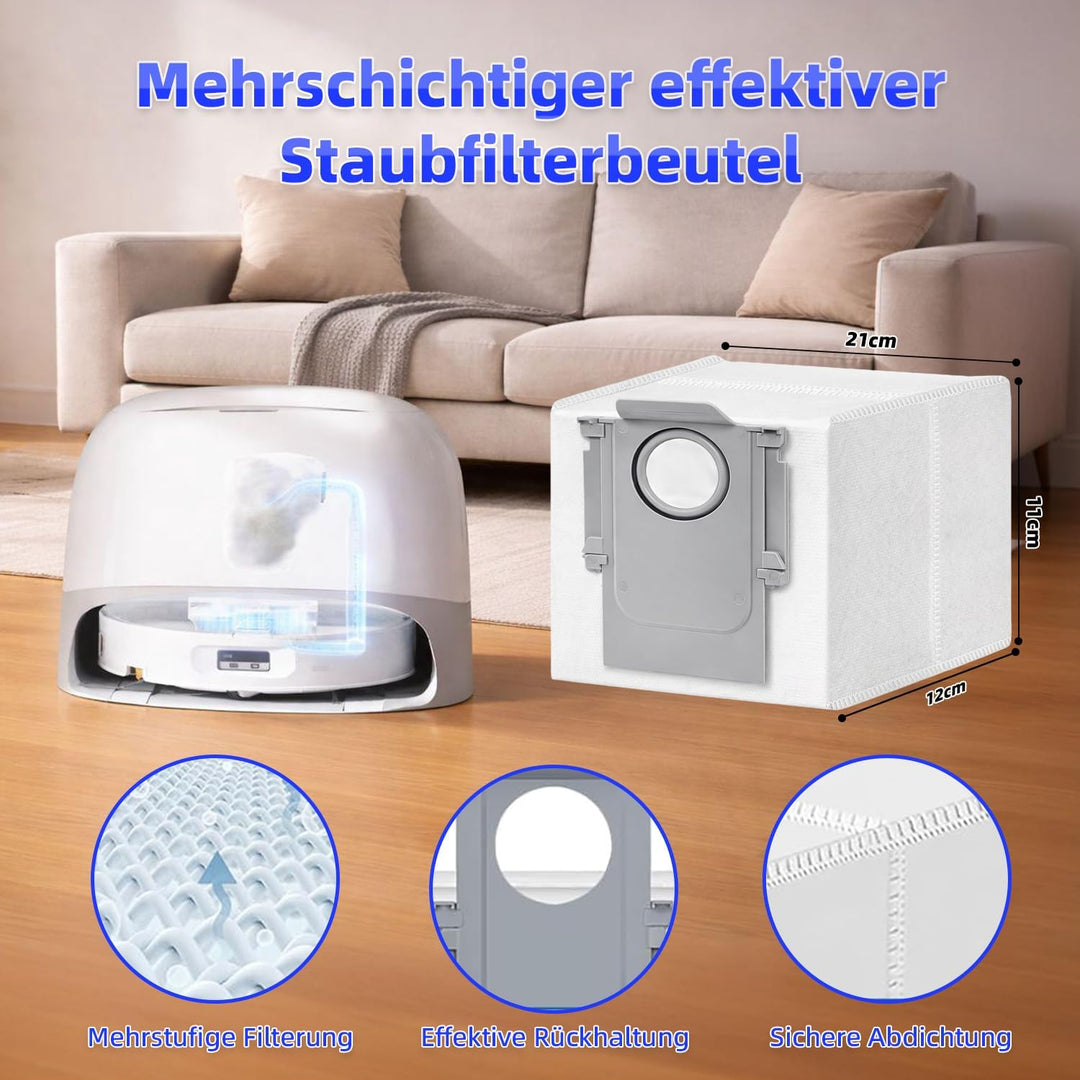 20 Stück Ersatzteile für Roborock Qrevo Curv 2 Flow Roboter-Staubsauger, 1 Paar Hauptbürste, 2 Rolle