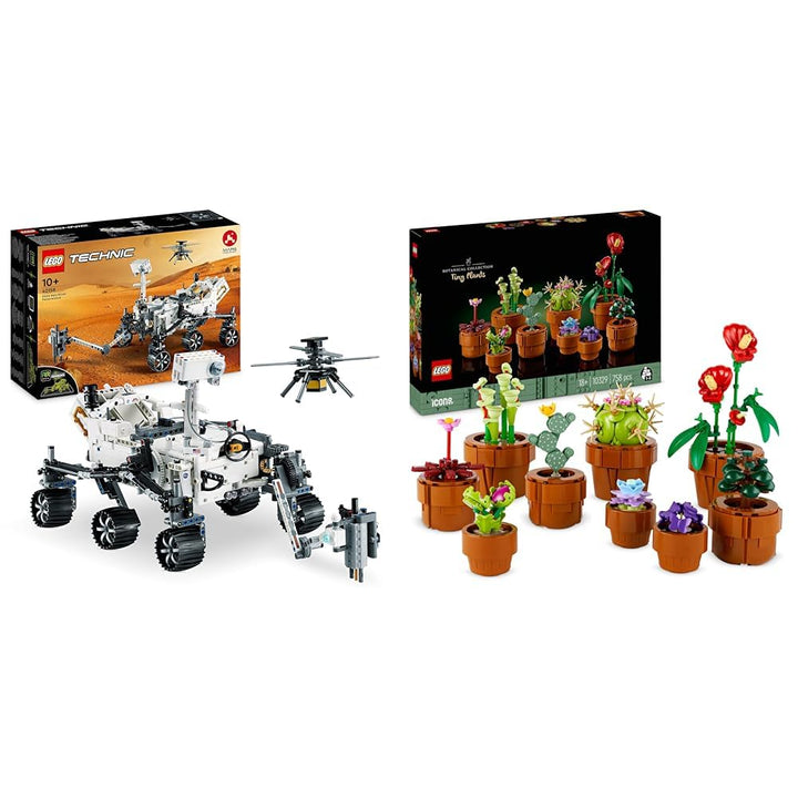 LEGO Technic NASA Mars-Rover Perserverance Weltraum Spielzeug Set mit AR-App & Icons Mini Pflanzen,