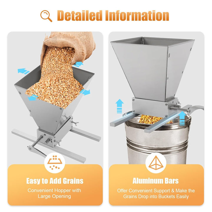 MINRS 4L Manuelle Getreidemühle Malzmühle Schrotmühle Barley Manuelle Verstellbare Getreidemühle Ede
