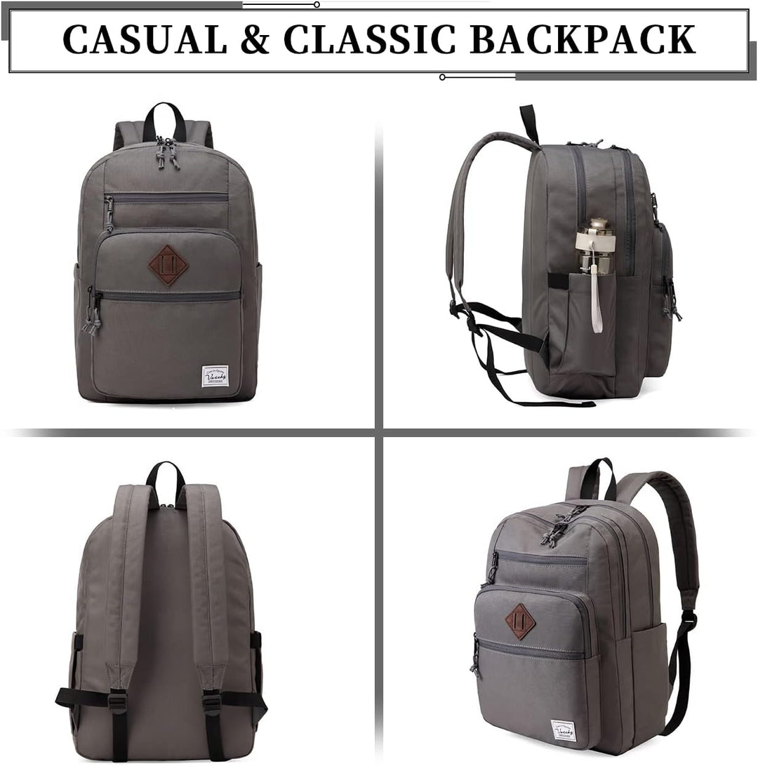 VASCHY Schulrucksack, Wasserabweisend 15.6 Zoll Rucksack Herren Schulranzen Hochschule Schultasche C
