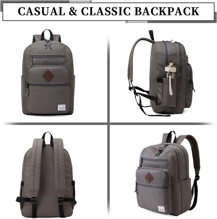 VASCHY Schulrucksack, Wasserabweisend 15.6 Zoll Rucksack Herren Schulranzen Hochschule Schultasche C