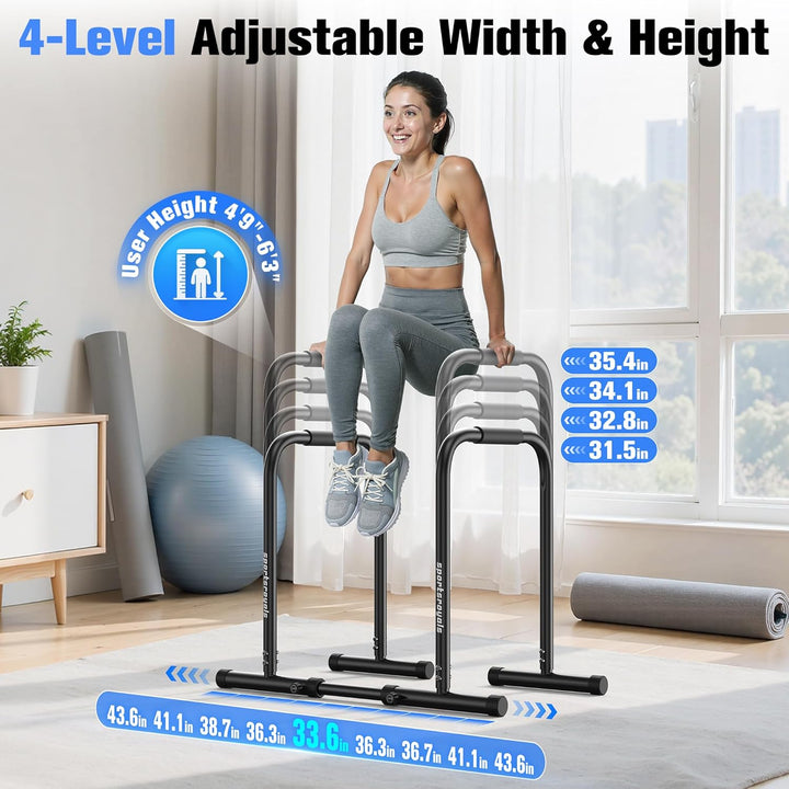 Sportsroyals Dip Barren Testsieger,300 kg Tragkraft Dip Stange &amp; Dip Bar,Doppel Sicherung,Funktional
