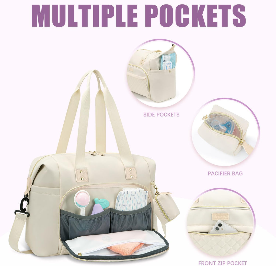 Tuwubi Wickeltasche Rucksack mit Schnullertasche, grosse Reise-Wickeltasche für Mama und Papa, multi