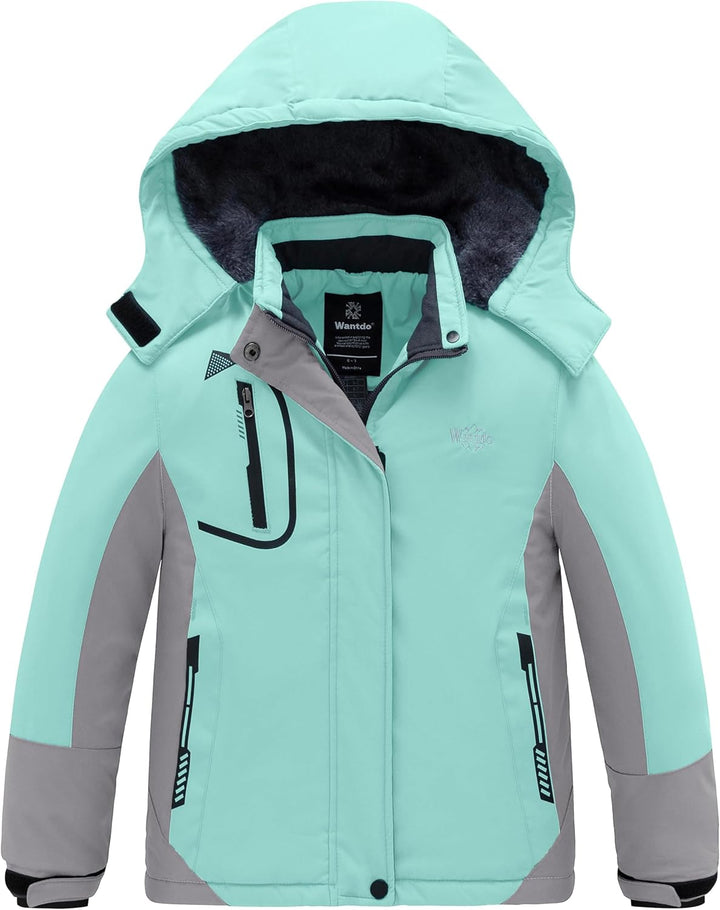 Wantdo Mädchen Berg Ski Jacke Warmer Winter Fleece Mäntel Wasserdichter Atmungsaktive RegenMäntel Ou