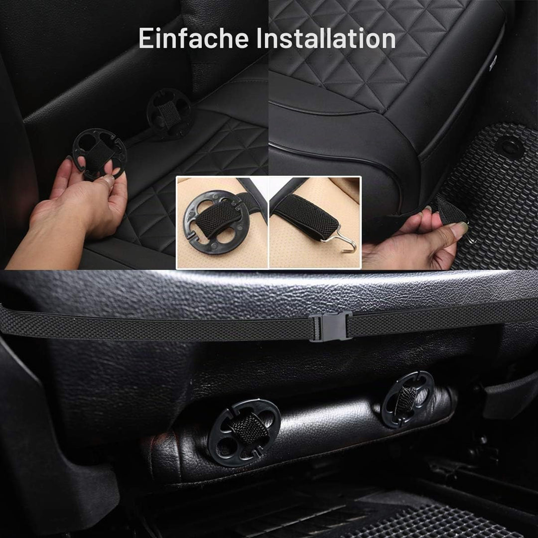Black Panther Sitzauflagen Auto PU Leder Autositzbezüge Vordersitz Universal Fit 90% der Autos Sitze