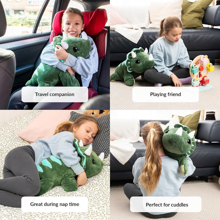 ODOXIA Gewichtskuscheltier Dinosaurier | 2,3 kg Anxiety Weighted Dino Plüschtier für Kinder & Erwach