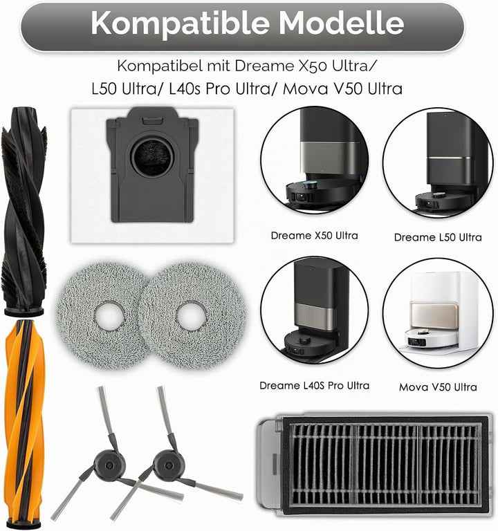(25 Stück) X50 Ultra Ersatzteile für Dreame X50 Ultra, L40s Pro Ultra, L50 Pro Ultra, X50 Master Sta