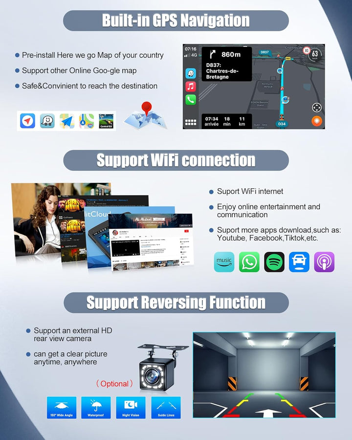 SIXWIN 2GB+64GB Android 13 Autoradio für Ford Fiesta C/S-MAX Transit Galaxy Connect Mondeo mit Carpl