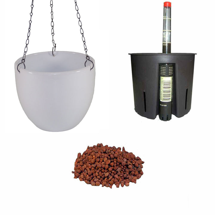 Set4 4 teilig Keramik Blumenampel Venus 13/12 Weiss Ø 17.5 cm H 15 cm für Hydropflanzen