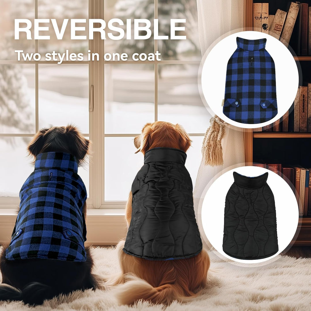 VIVAGLORY Softjoy Hundemantel, Wintermantel mit Bauchschutz, Hundejacke für Winter & Weihnachten, Wa