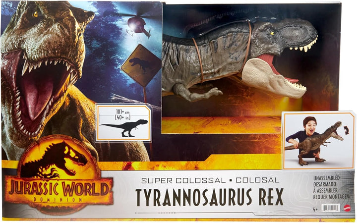 Jurassic World HBK73 - Jurassic World Riesendino T-Rex Actionfigur, extragrosses Dinosaurier Spielze