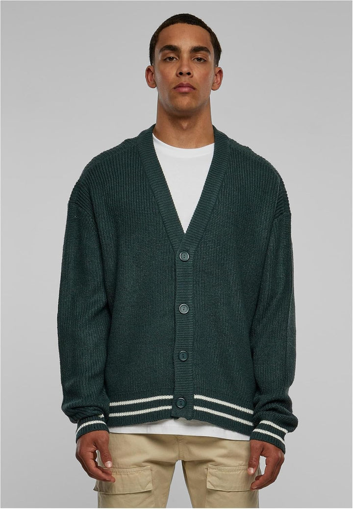 Urban Classics Sporty Boxy Cardigan, modische Herren Strickjacke in Oversize Fit Passform, erhältlic