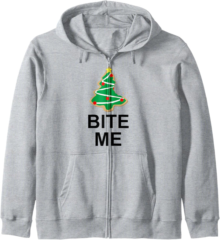 Bite Me Christmas Tree Cookie Funny Kapuzenjacke