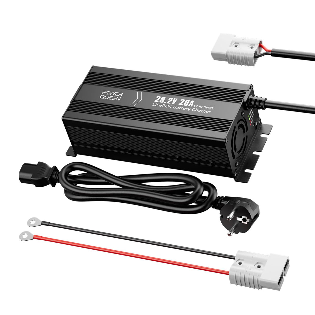 Power Queen 29.2V 20A Lithium LiFePO4 Batterieladegerät Maintainer Vollautomatisches, Wiederaufladba