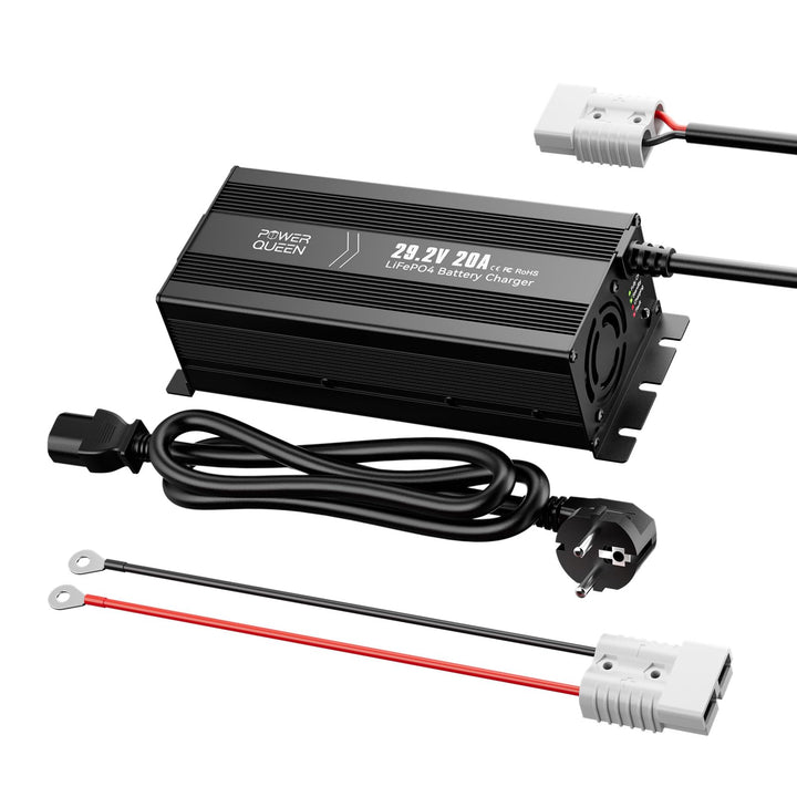 Power Queen 29.2V 20A Lithium LiFePO4 Batterieladegerät Maintainer Vollautomatisches, Wiederaufladba