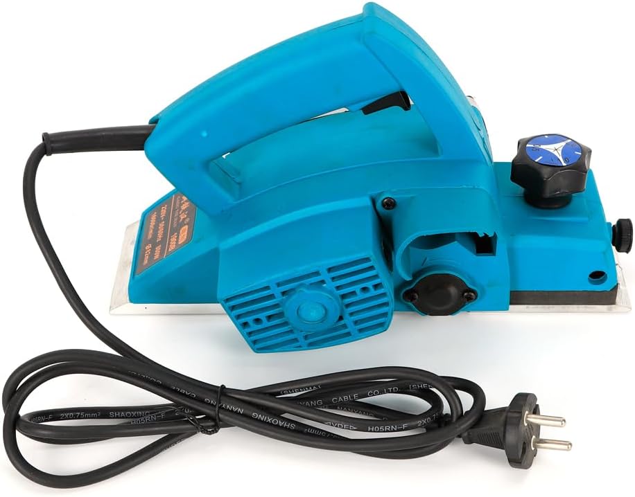 800W Holzhobel Elektrohobel mit Führung Lineal Hobelbreite 82 mm Einstellbare Schnitttiefe Selbstspe