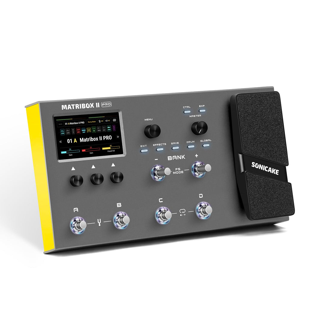 SONICAKE Multi Effekte mit Expression Pedal Guitar Bass Amp Modeling IR Cabinets Simulation FX Loop