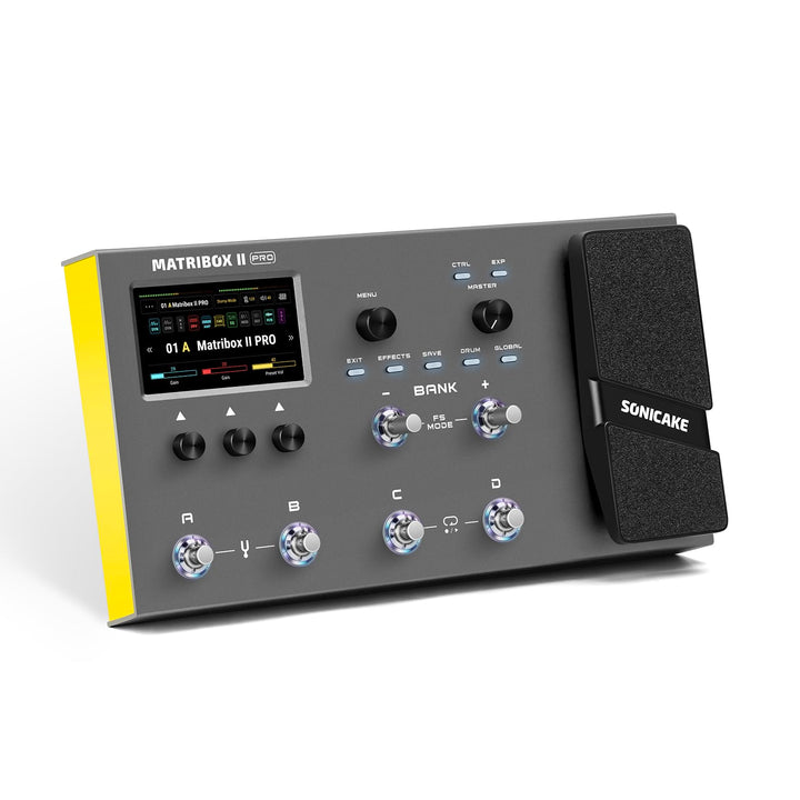 SONICAKE Multi Effekte mit Expression Pedal Guitar Bass Amp Modeling IR Cabinets Simulation FX Loop