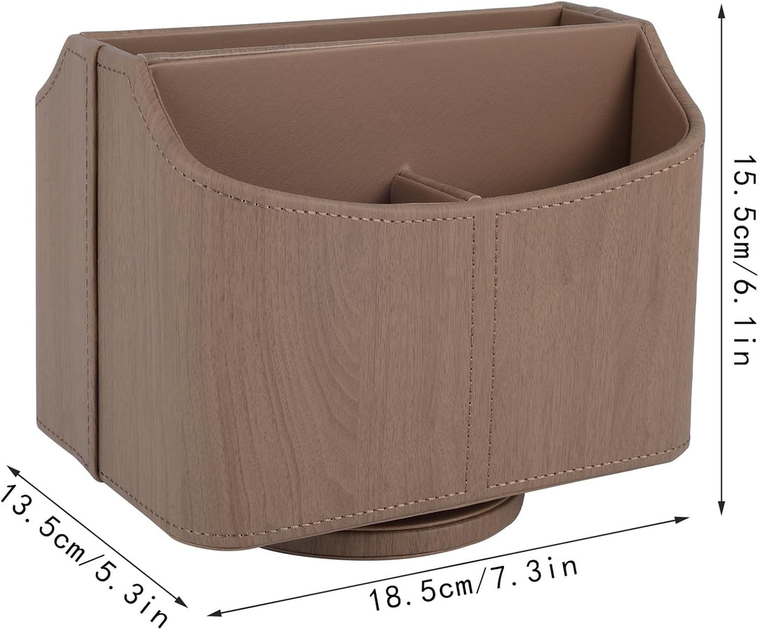 360-drehender Fernbedienungshalter, 5-Teile Nachttisch PU-Leder Multifunktionale Organizer Büro Schr