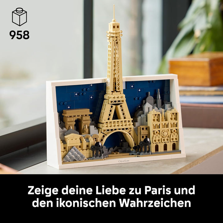 LEGO Architecture Paris – Stadt der Liebe 3D Puzzle - Wanddeko als Bastelset zum Bauen - DIY Set Erw
