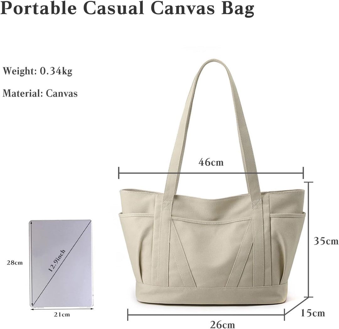 CORIOS Damen Handtasche Canvas Schultertasche Grosse Kapazität Henkeltaschen Casual Tote Beutel Mult