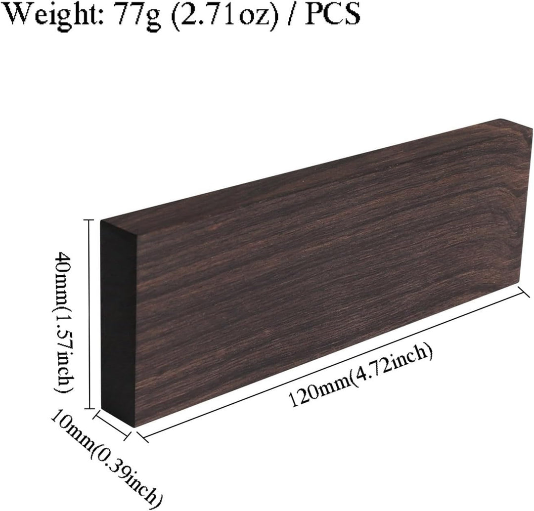 Generisch Schwarzes Ebenholz,4.7"x1.57"x0.39"Black Ebony Lumber Original Wood Timber | Holz Afrikani