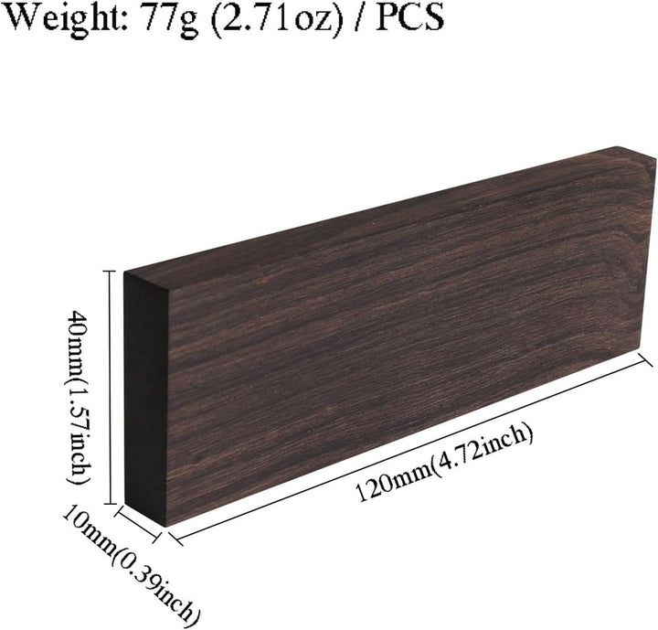 Generisch Schwarzes Ebenholz,4.7"x1.57"x0.39"Black Ebony Lumber Original Wood Timber | Holz Afrikani