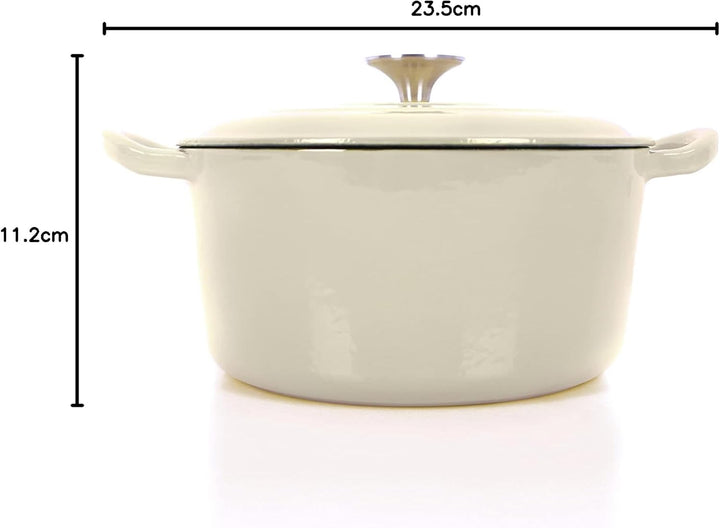 Echtwerk Schmortopf aus Gusseisen mit Emaille-Beschichtung, Gusseisentopf, Bräter mit Deckel, Brotba