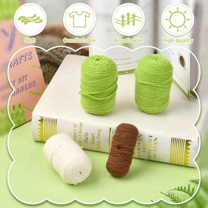 Airssory Grünes Monstera-Blatt-Häkelset, DIY-Wollgarn, gewebt, kreativ, Hängekorb, Pflanzen, Stricks