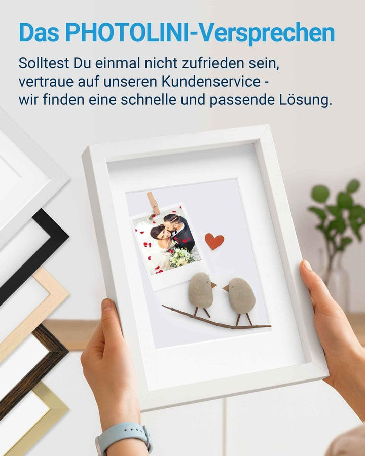 PHOTOLINI 3D Bilderrahmen zum Befüllen 30x30 Weiss gross, 1,5 cm tiefer Objektrahmen mit Glas, 2X ti