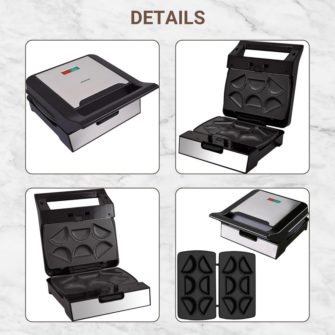 Syntrox Germany Mini Empanada Maker MM-1400W mit herausnehmbaren Backplatten