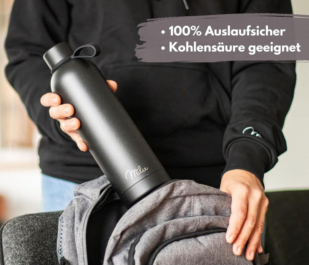 Milu Thermosflasche 750ml Isolierte Edelstahl Thermo Trinkflasche Thermoskanne Auslaufsichere Isolie
