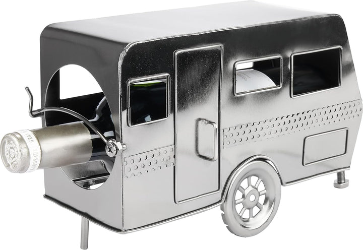 BRUBAKER Weinflaschenhalter Wohnwagen - Metall Flaschenhalter Camping - Wein Geschenk für Camper - F