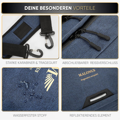 MALONUS Laptoptasche 15,6" | Gepäcktägertasche für Büro | Fahrradtasche für Studium | Arbeitstasche
