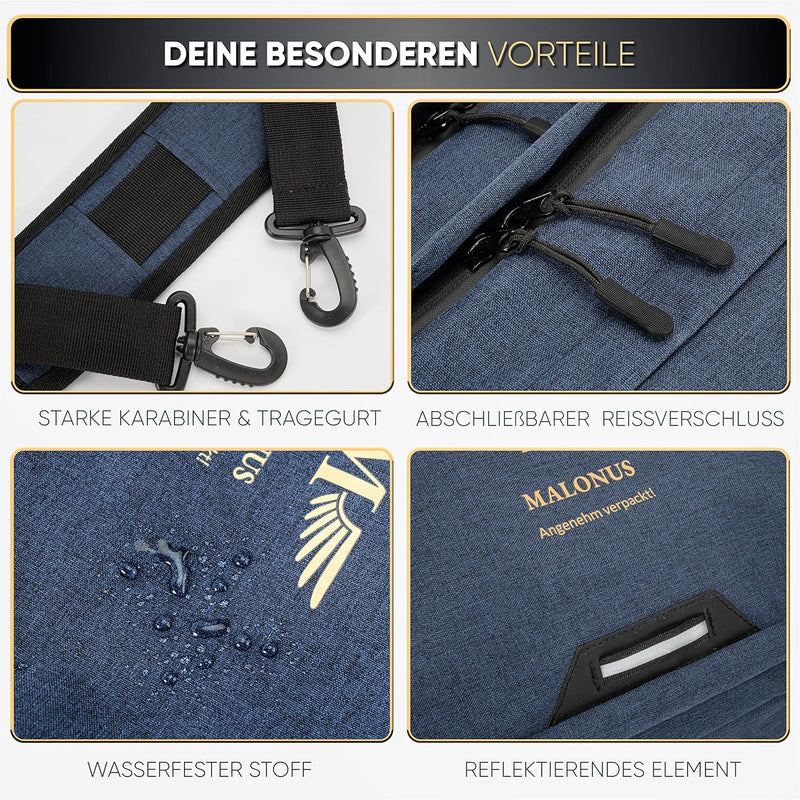 MALONUS Laptoptasche 15,6" | Gepäcktägertasche für Büro | Fahrradtasche für Studium | Arbeitstasche