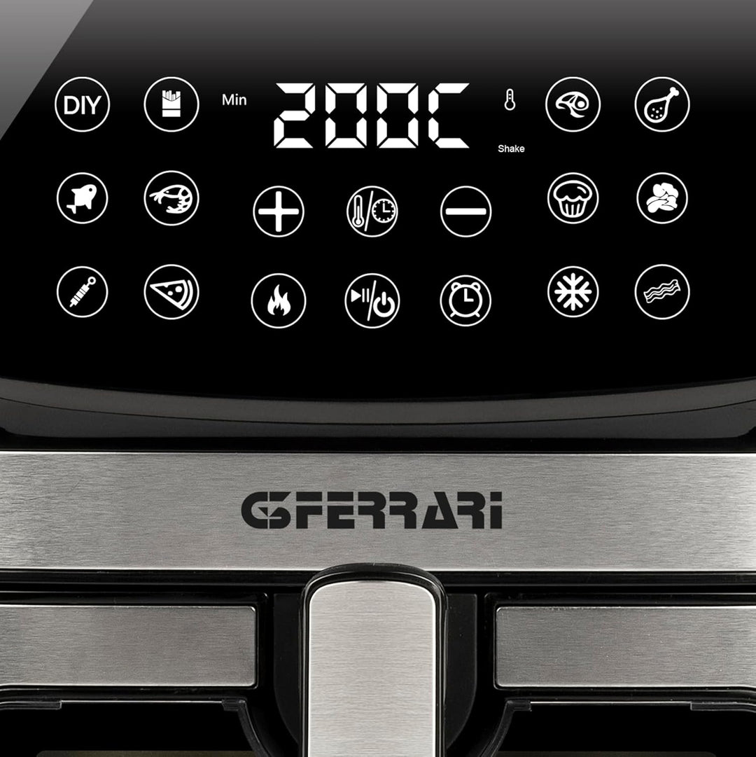 G3 Ferrari G10215 Friggisano Star Heissluftfritteuse 9 Liter, 2200 W, 12 Programme, Digitalanzeige,