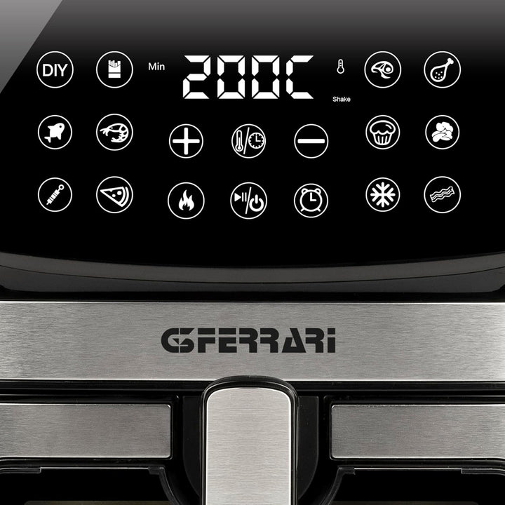 G3 Ferrari G10215 Friggisano Star Heissluftfritteuse 9 Liter, 2200 W, 12 Programme, Digitalanzeige,