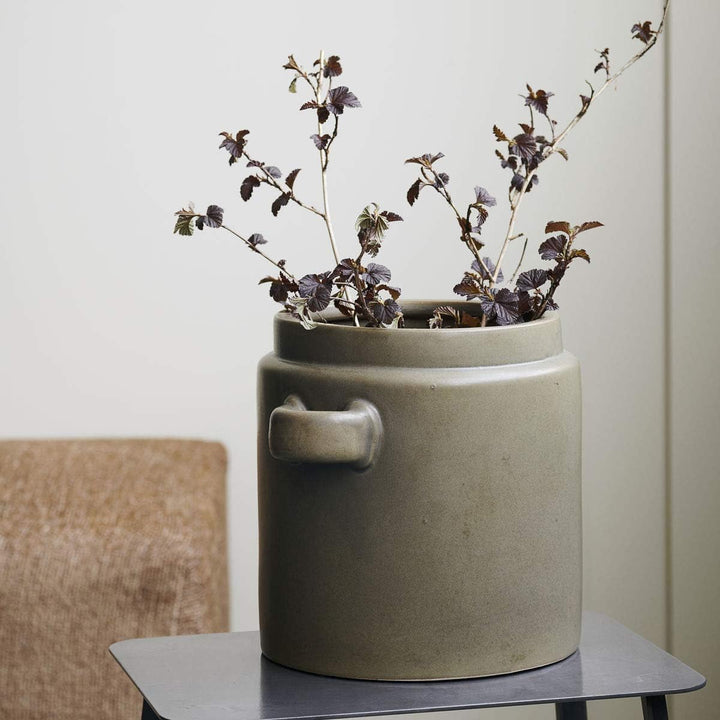 House Doctor 203840851, Blumenkasten, Bundi, Braun, Tonwaren, Glasur
