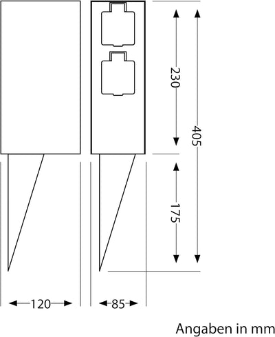 ledscom.de 2X Garten-Steckdosensäule POMI mit Erdspiess für aussen, IP44, Timer/Zeitschaltuhr, 2-Fac