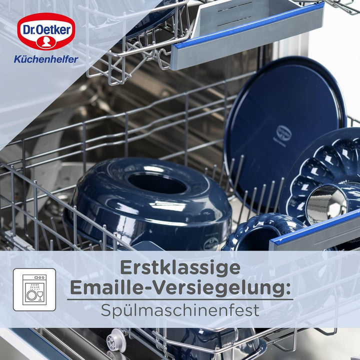 Dr. Oetker Kastenform 25 cm Back-Liebe Emaille – Schnitt- & kratzfeste Backform mit Emaille & Antiha