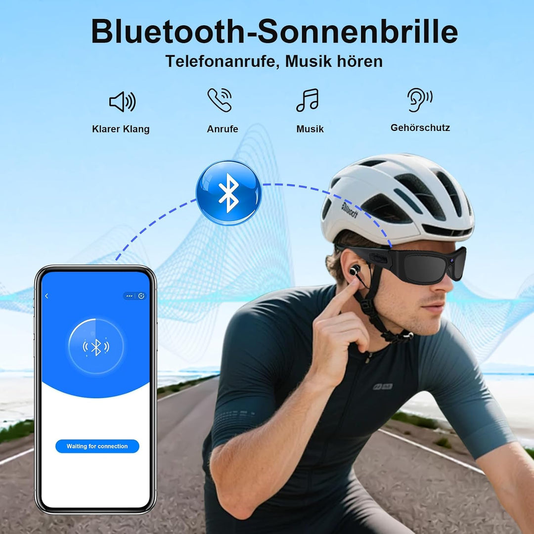 cyi Sports Kamera Sportbrille Actionkamera 1080p HD Video &amp; Foto, Bluetooth 5.0 für Anrufe &amp; Musik,