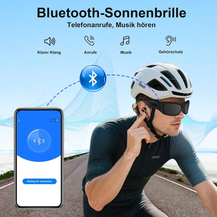 cyi Sports Kamera Sportbrille Actionkamera 1080p HD Video &amp; Foto, Bluetooth 5.0 für Anrufe &amp; Musik,