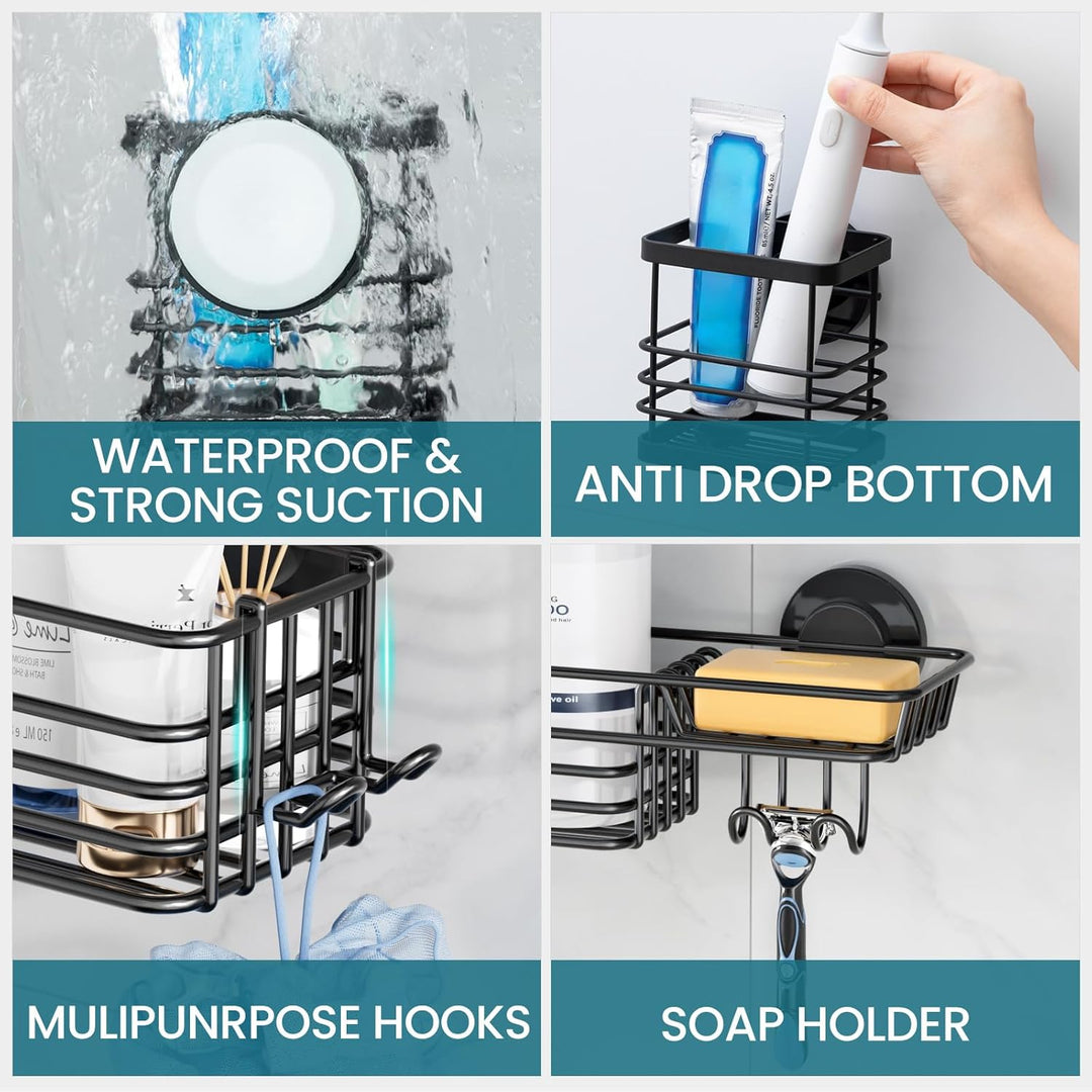 TAILI Duschablage Ohne Bohren Rostfreie Duschregale für die Dusche Grosse Kapazität Bad Organizer Oh