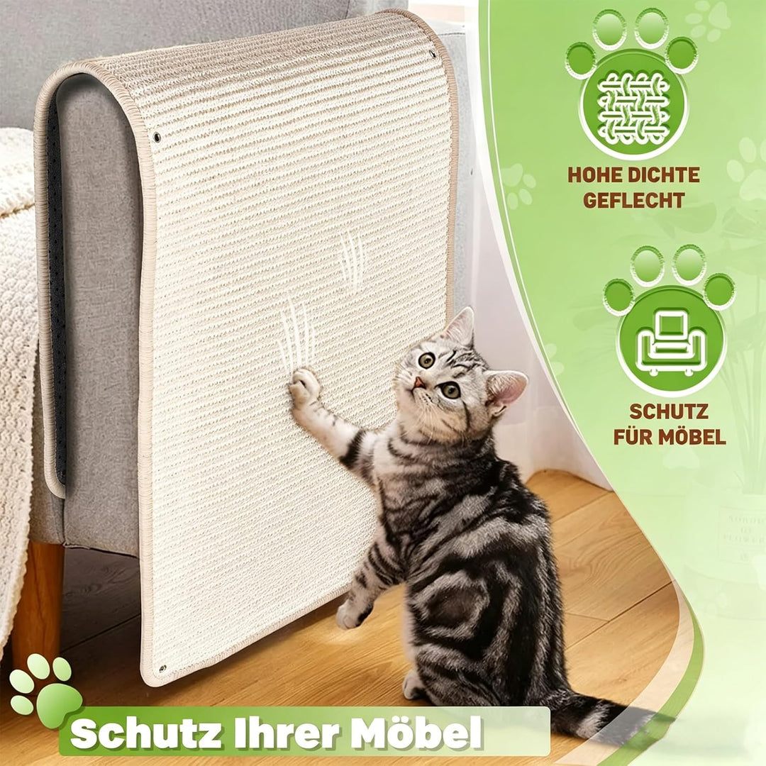 2 Stück Kratzmatte Katze 40x100CM Kratzbretter Natürliche Sisal Kratzmatte Katzenkratzmatte Kratzsch