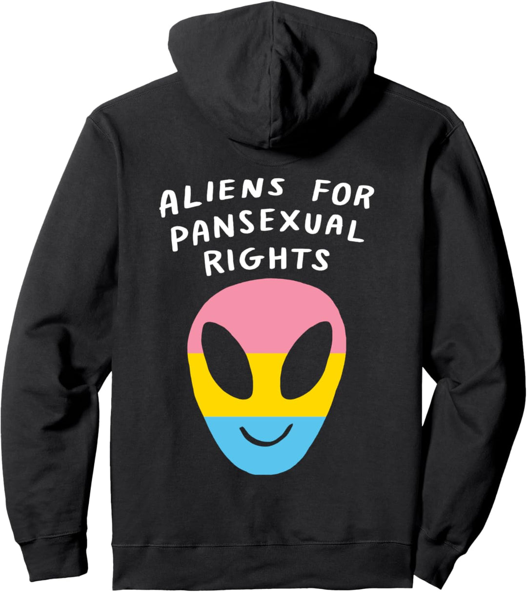 Aliens For Pansexual Rights LGBTQ Aesthetic Pride Flag Space Pullover Hoodie