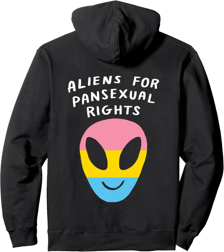 Aliens For Pansexual Rights LGBTQ Aesthetic Pride Flag Space Pullover Hoodie