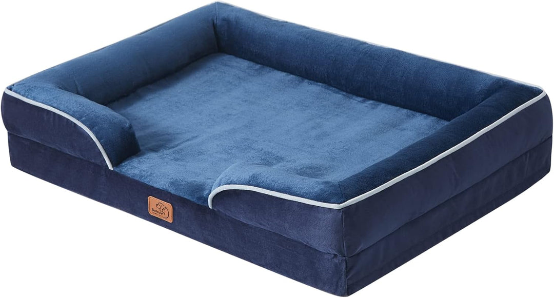 Bedsure orthopädisches Hundebett Ergonomisches Hundesofa - 71x58 cm Hundecouch mit eierförmiger Kist