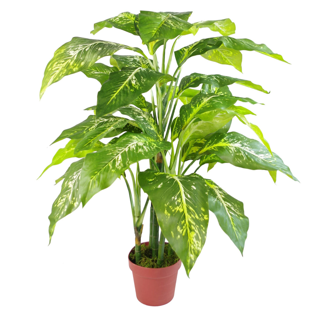 Leaf Kunstpflanze mit Blättern, einfarbig, Kunststoff With Plain Plastic pot With Plain Plastic Pot,