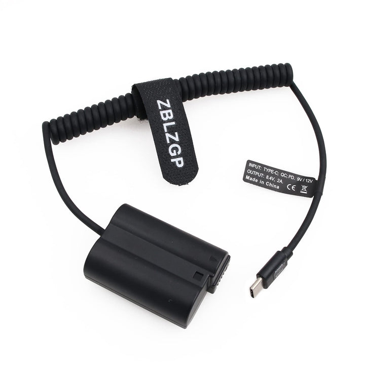 ZBLZGP EN-EL15/EP-5B Dummy-Akku mit USB Typ-C Anschluss für Nikon D7000 D7100 D7200 D7500 D500 D610