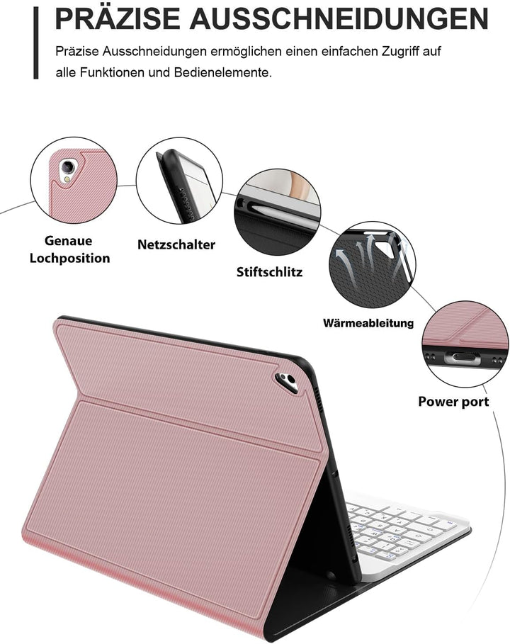 IVEOPPE Tastatur für iPad 9. Generation, Hülle mit Tastatur für iPad 10.2" (9./8./7. Generation), Ma